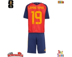 Spain Lamine Yamal #19 Replica Home Stadium Kit for Kids World Cup 2026 Short Sleeve (+ pants)